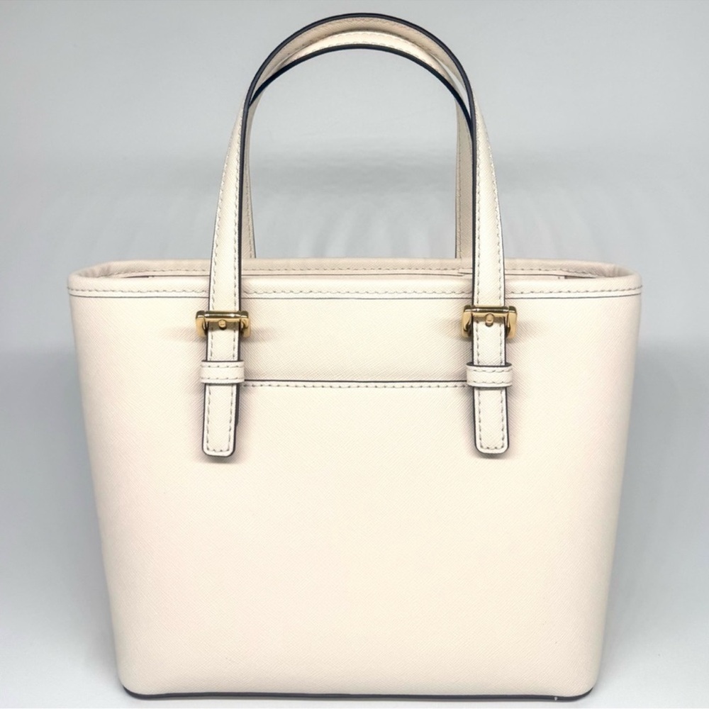 Michael Kors XS Jet Set Travel Top Zip Tote Bag Leather Light Cream - Picture 5 of 9
